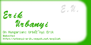 erik urbanyi business card